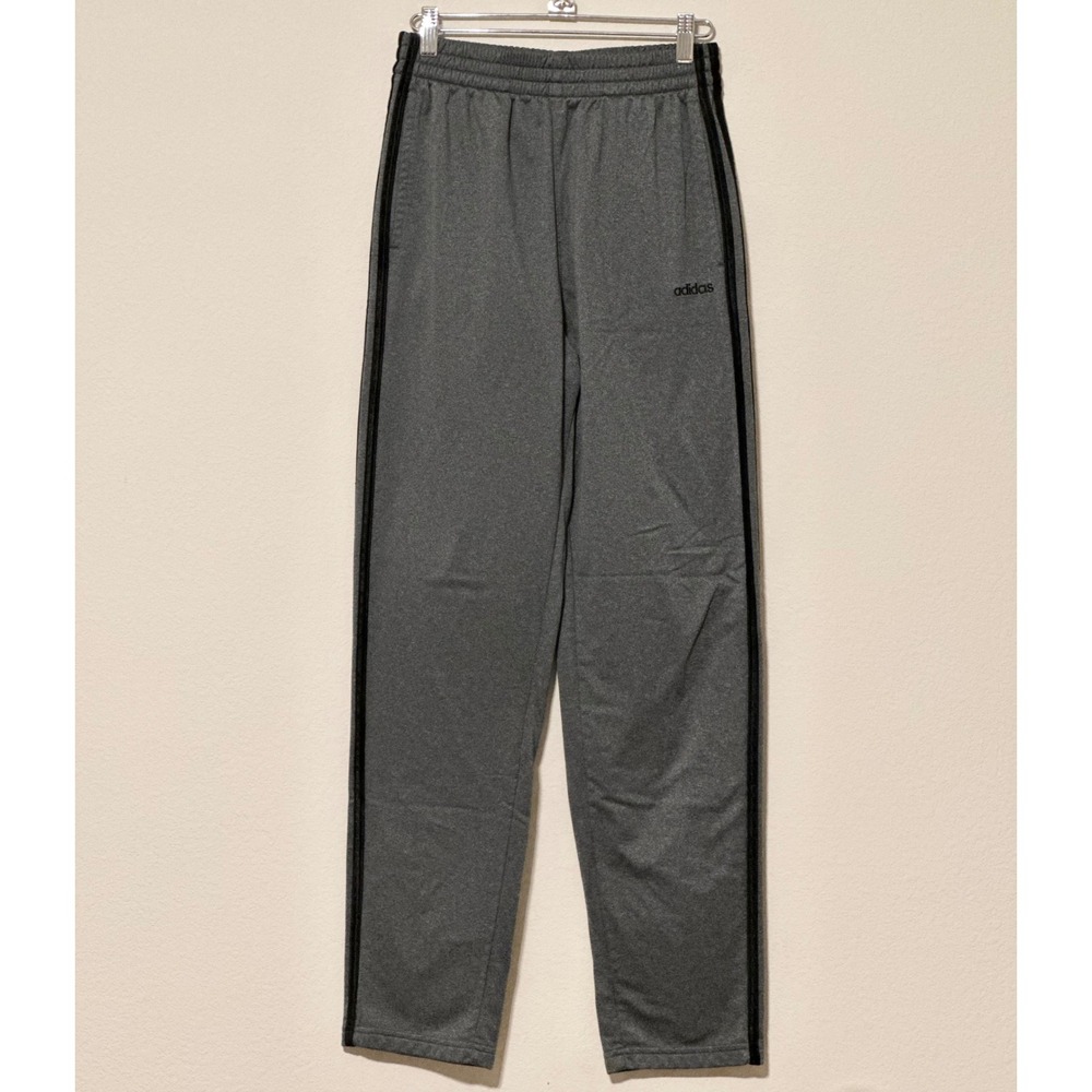 Adidas youth's Gray Black Striped Track Pants Sweatpants‎ Activewear Sz 18/20 XL